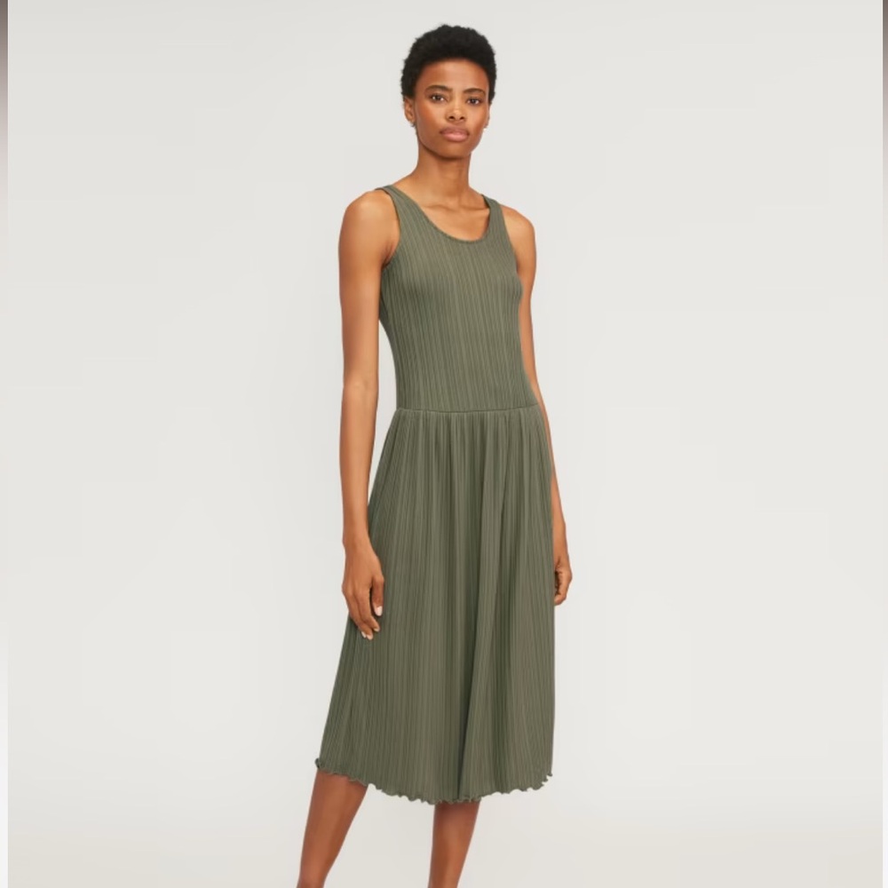 NWT! Everlane: The Rib Soft Knit Scoop-Neck Dress - Picture 1 of 5